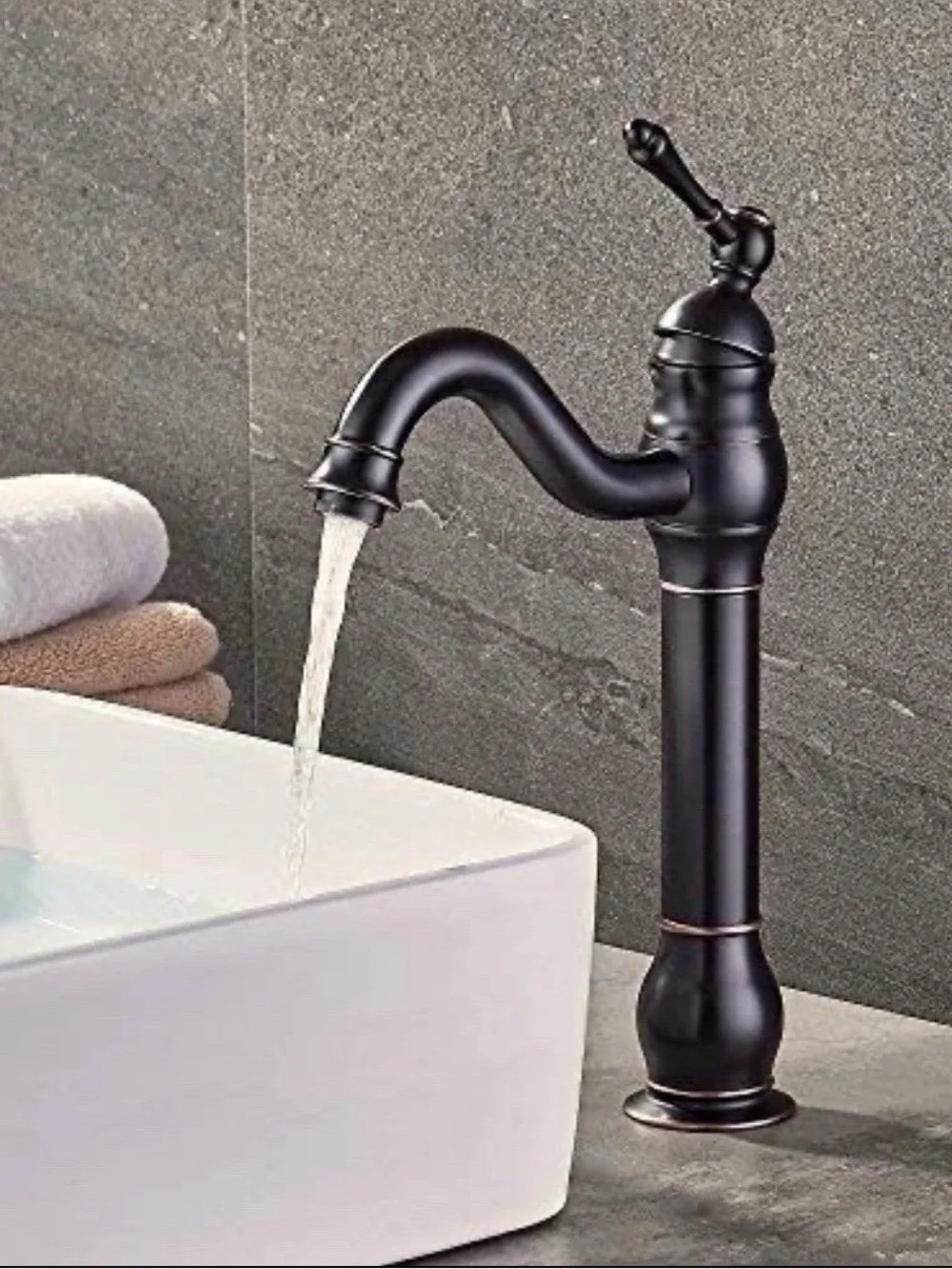 360° Swivel Bathroom Vessel Sink Faucet Oil Rubbed Bronze Single Handle One H...